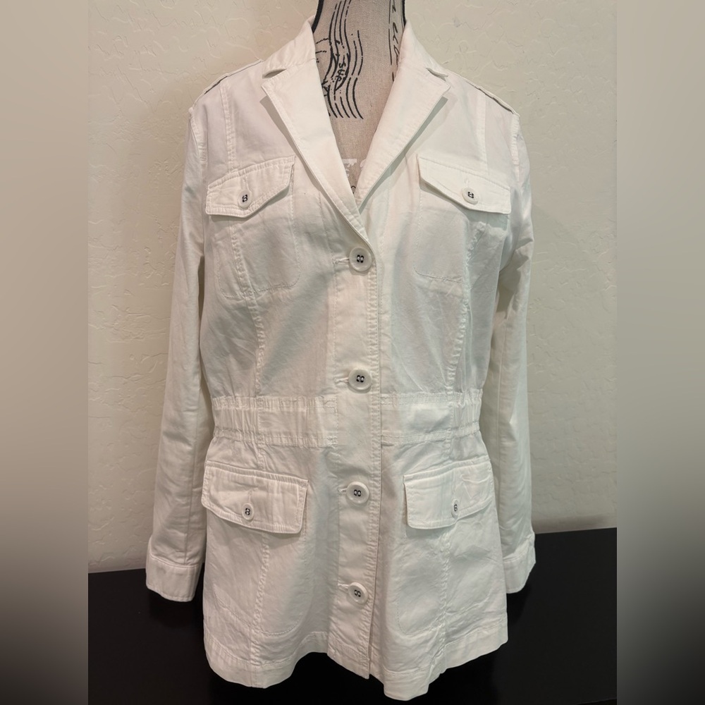 Talbots White Button-Up Jacket